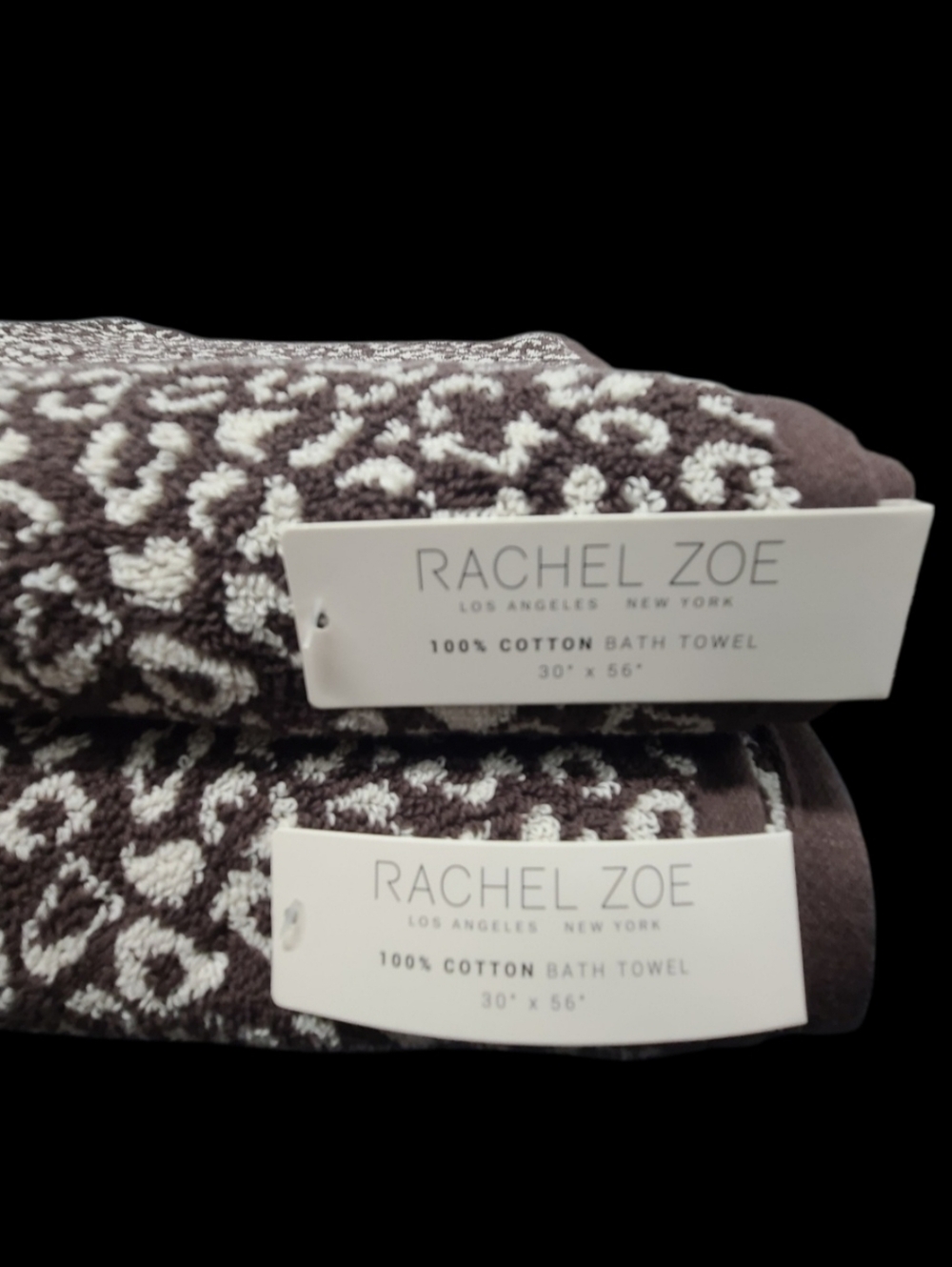 8pc Rachel Zoe Leopard Cheetah Animal Print Bath Hand Washcloth Towel Set NEW - Picture 7 of 10
